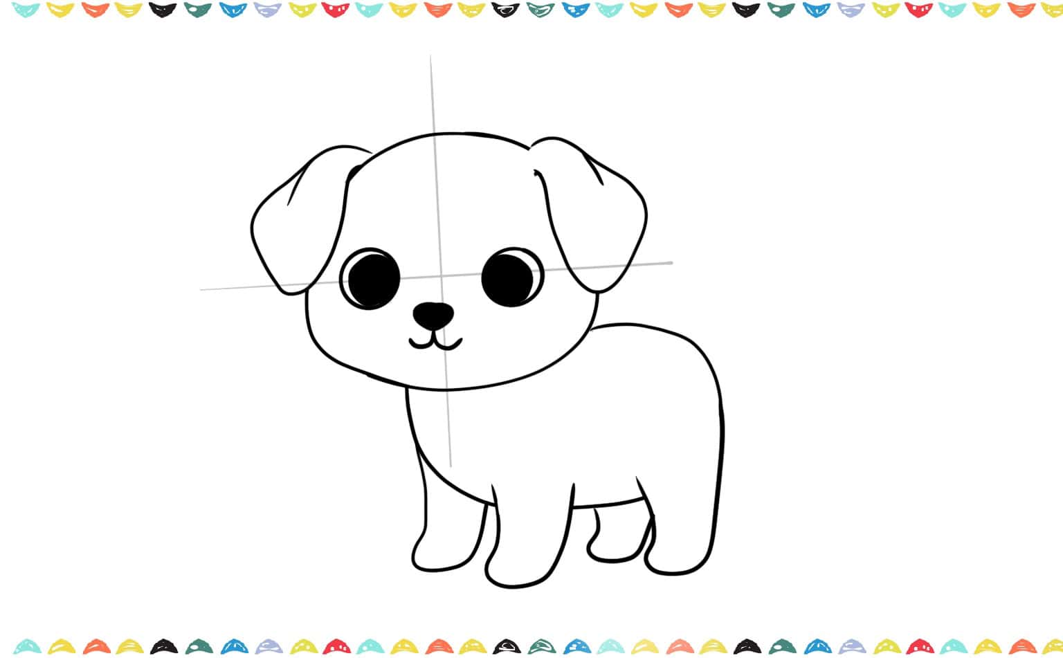 Step 8 add facial details to the puppy