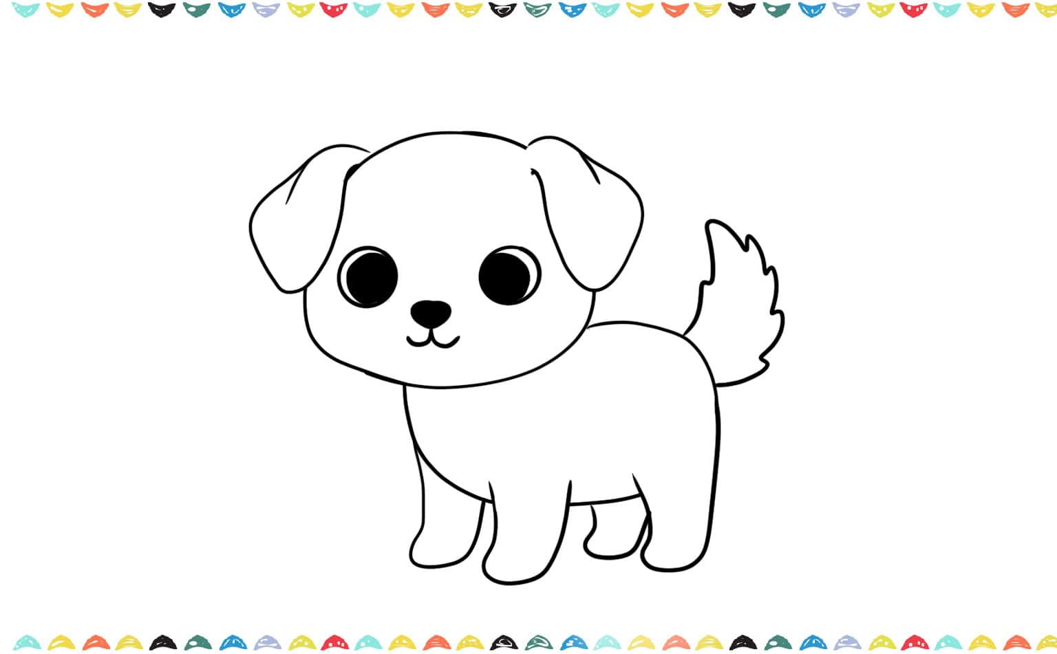 Step 9 add a tiny tail at the back of the puppy