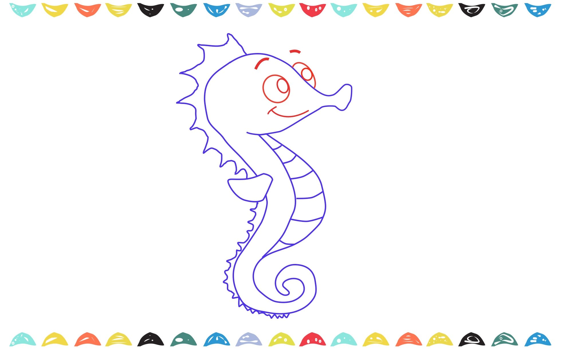 drawing a seahorse step 7