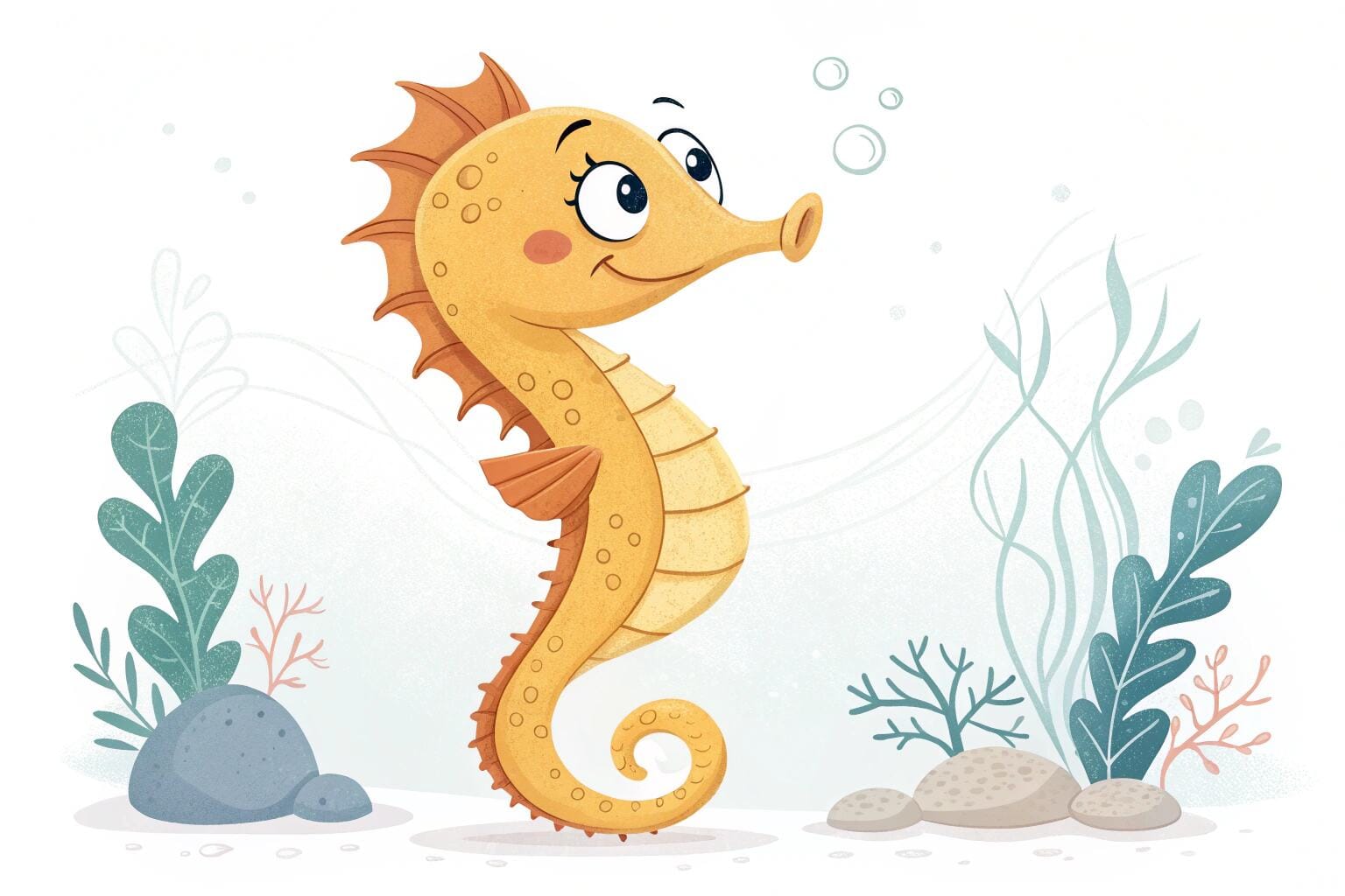 how to draw a seahorse - coloring step 9