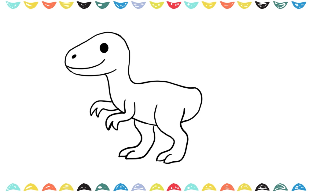 Step 6 sketch the arms of the dinosaur
