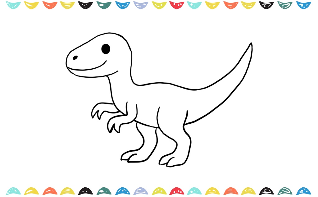 Step 7 add a strong long tail for the velociraptor
