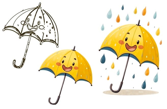 how to draw an umbrella