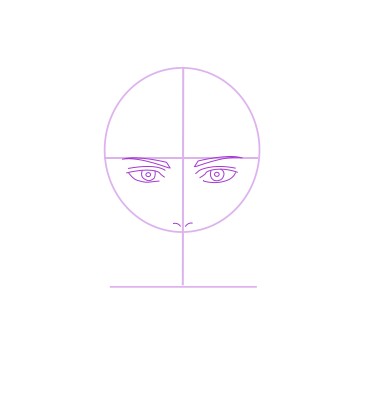 step 3 draw nose and mouth of the anime drawing