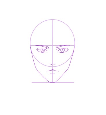 step 4 define the face shape of the anime