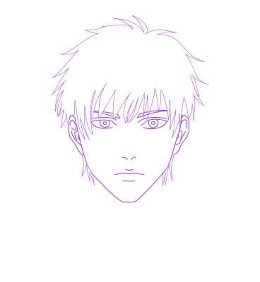 step 6 sketch basic hair