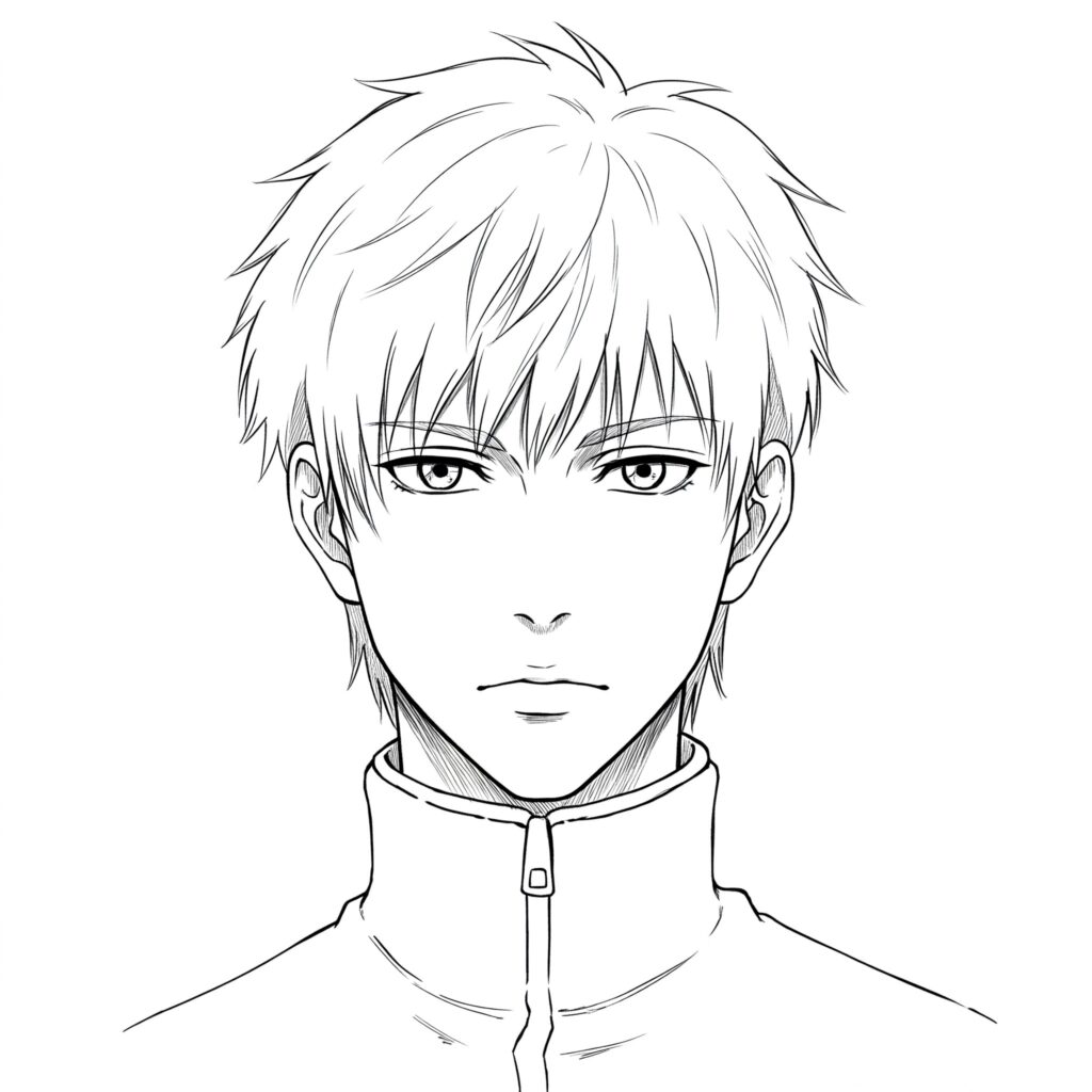 step 9 Finished anime drawing β ready to color and trace
