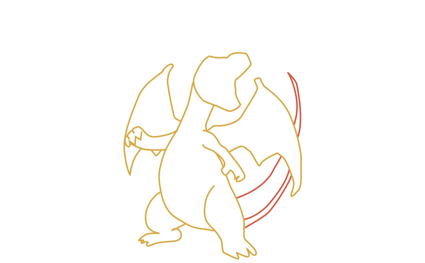 Step 7 draw the tail of Charizard