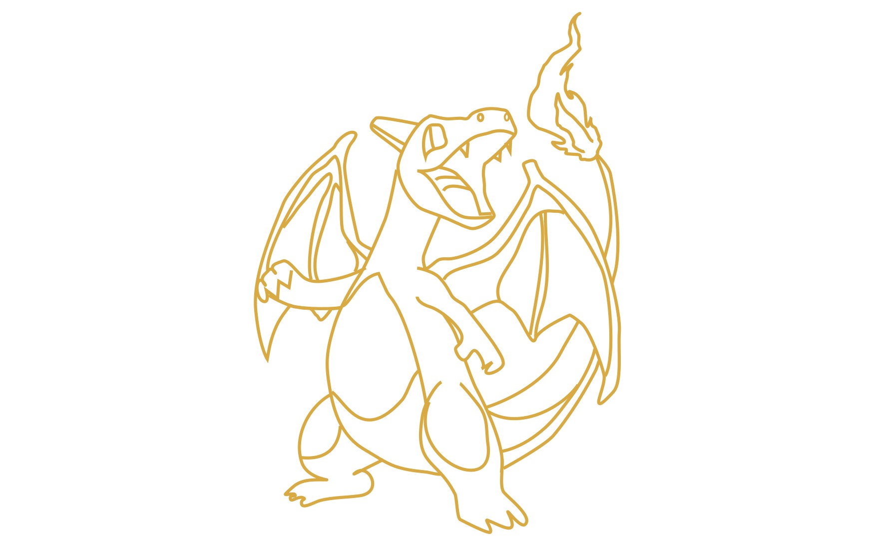 Step 11 outline the Charizard drawing