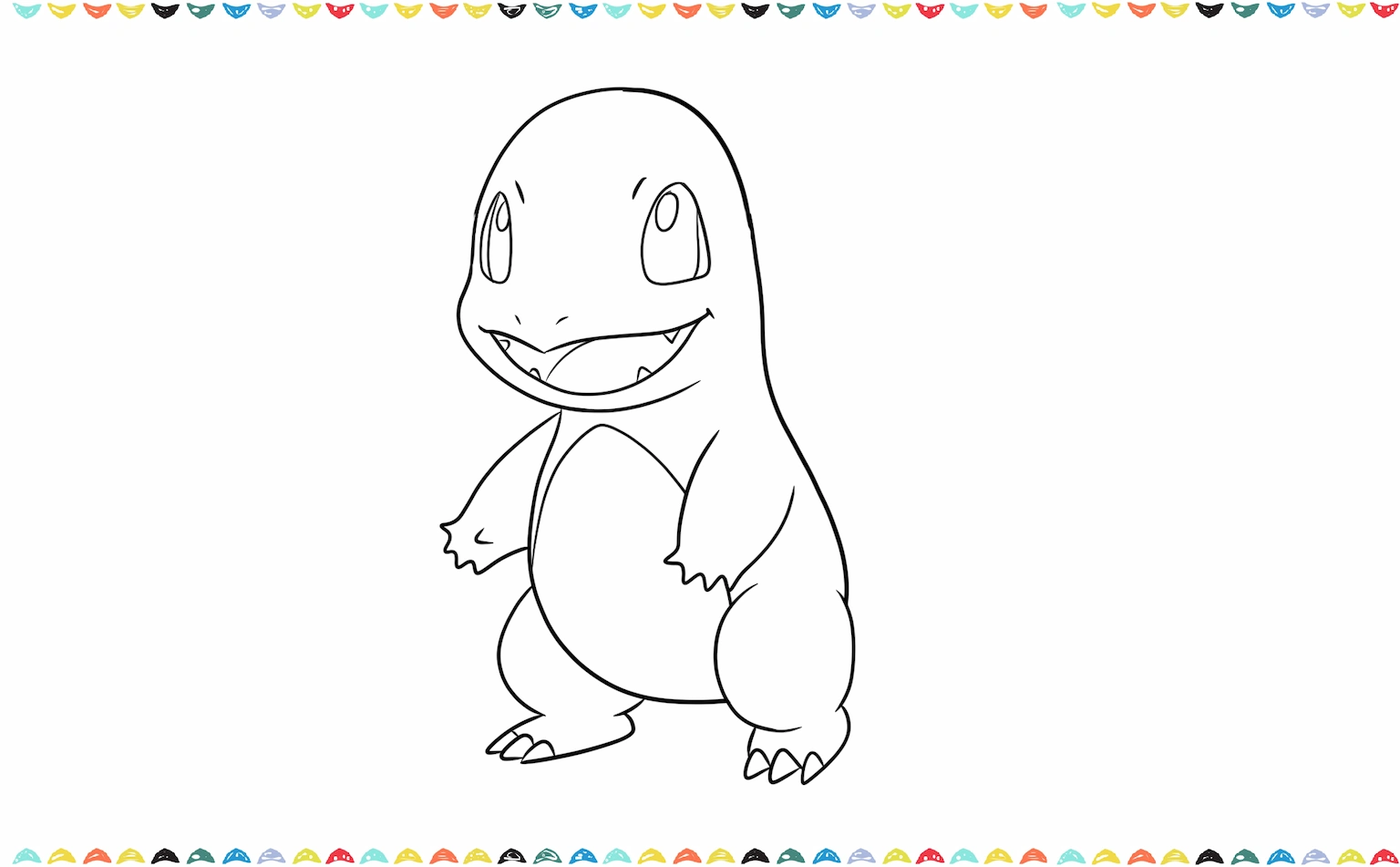 How to draw charmander - draw legs and feet step 7