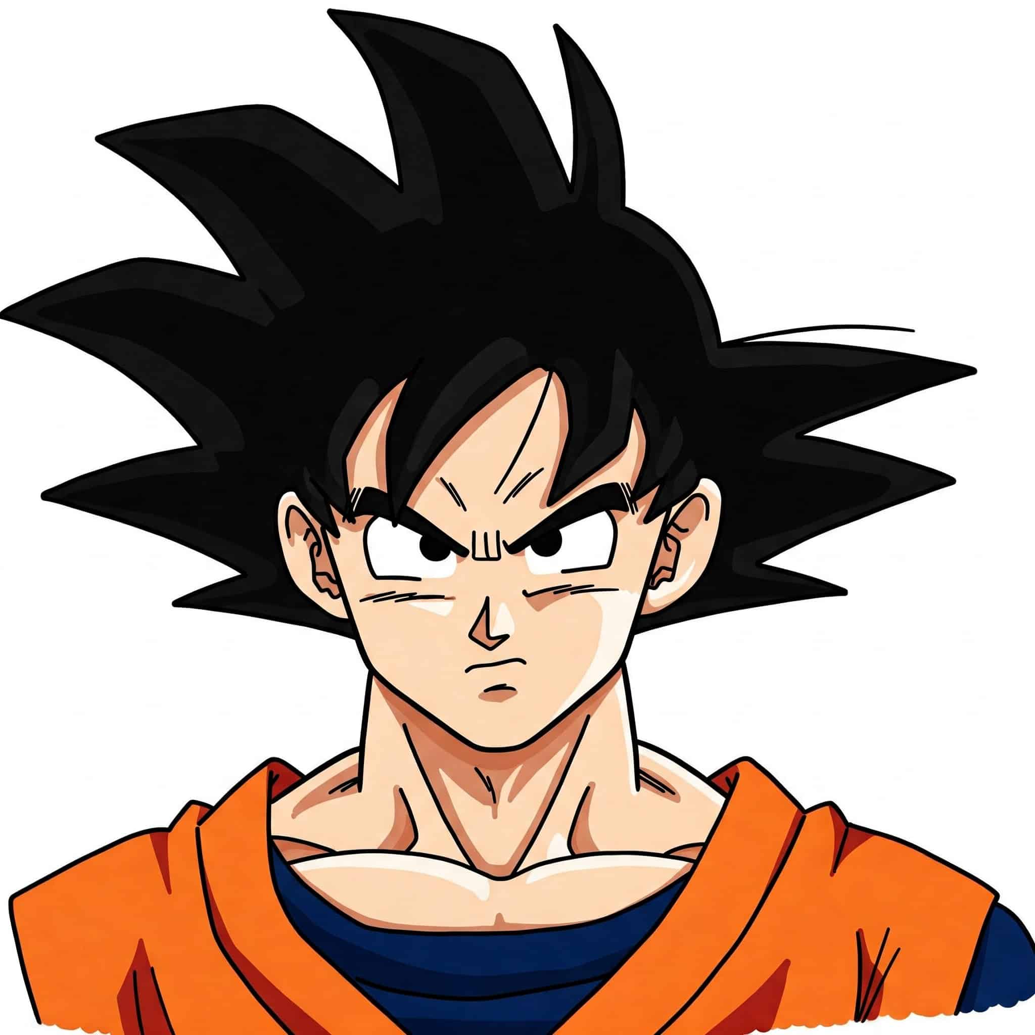 Final sketch of Goku’s portrait with full shading
