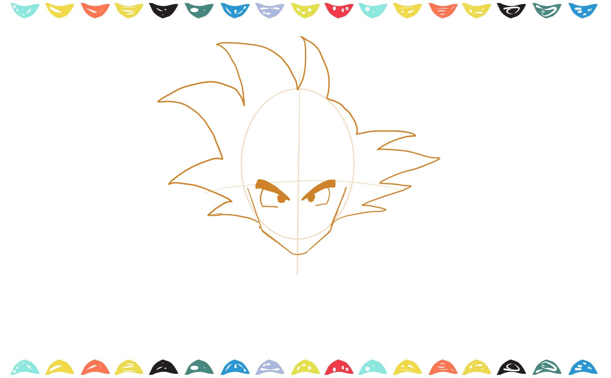 Hair shape spiky outline – Dragon Ball style