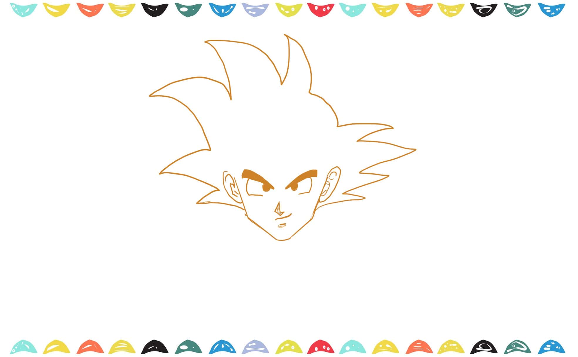how to draw goku step 7 sketch ears