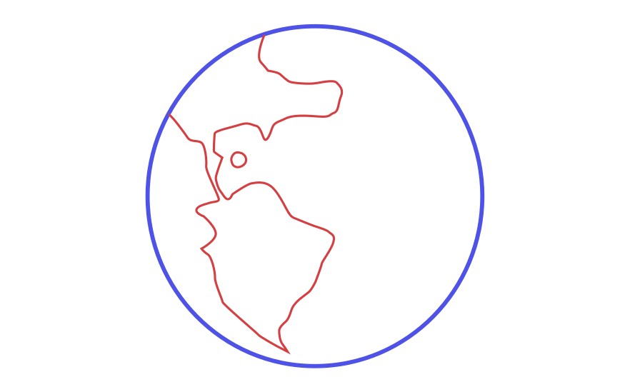 drawing planet earth sketch continents