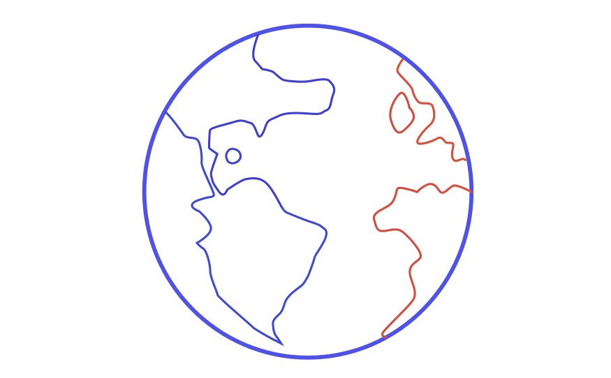 sketching earth and continents