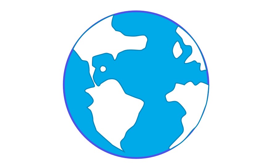 outline the drawing of the globe