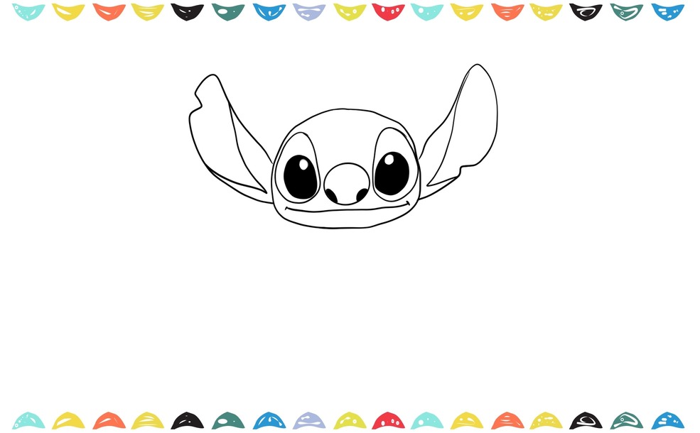 step 7 draw stitch ears