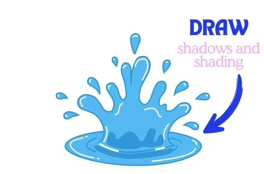 draw shadows inside the water splash