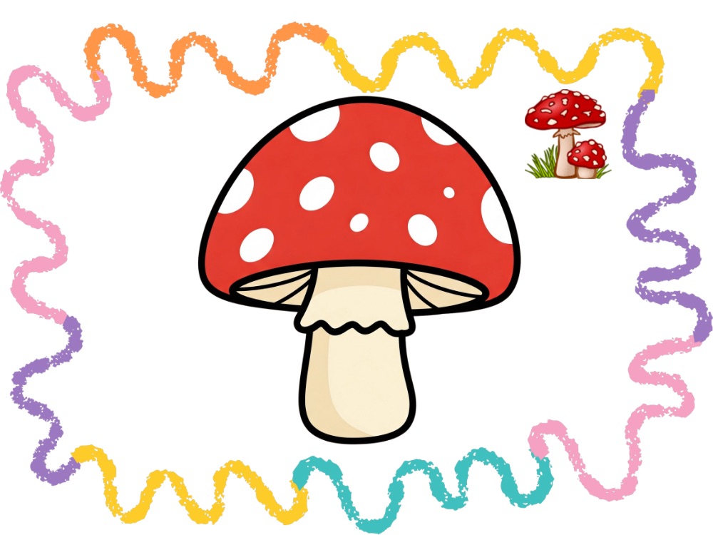 How to draw a mushroom step by step