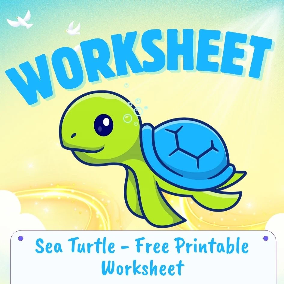 how to draw a sea turtle free printable worksheet 