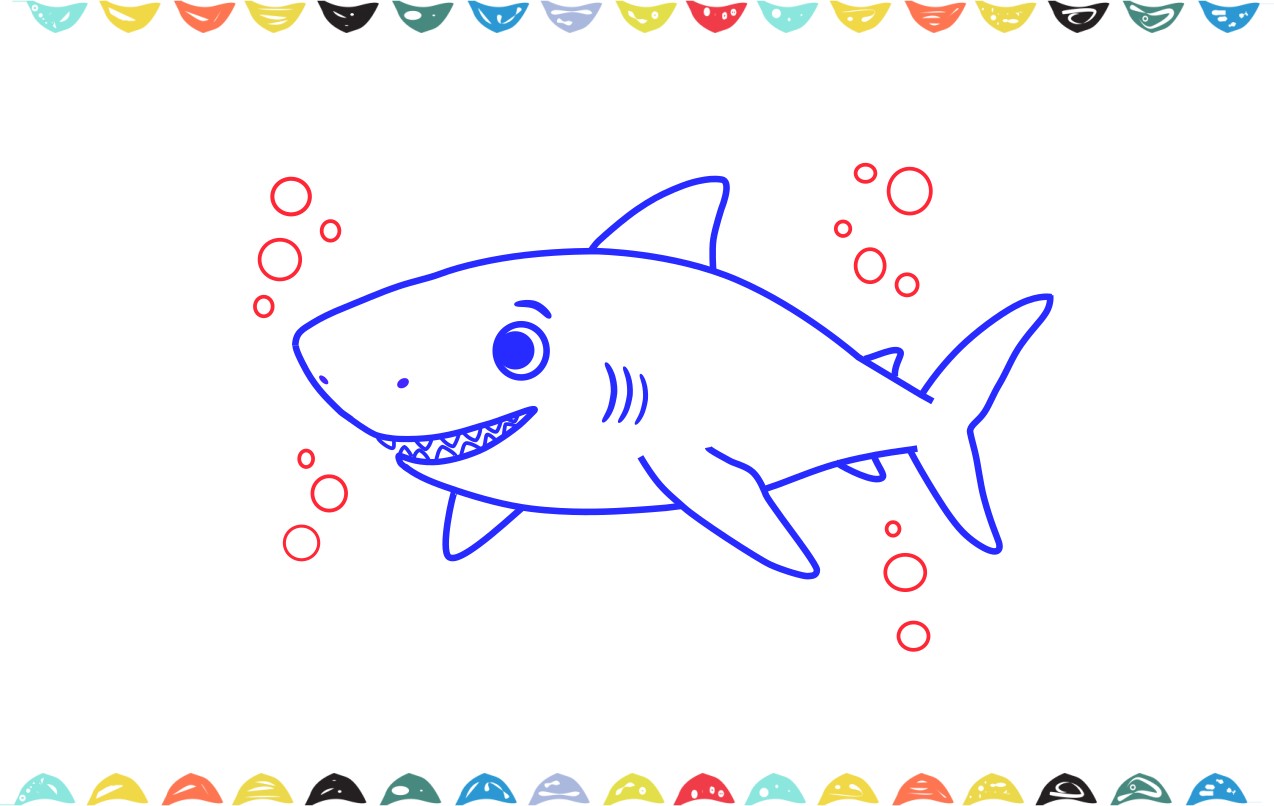 how to daw a shark step 11 draw bubbles
