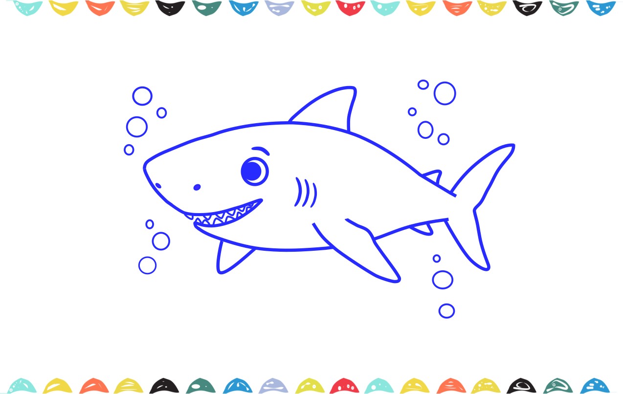 how to daw a shark step 11 outline the shark drawing