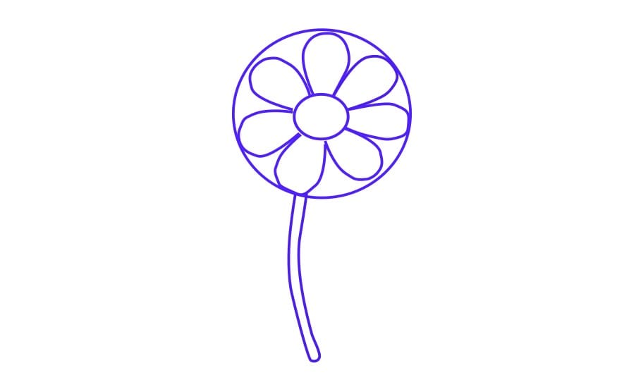 how to draw an easy flower step 5
