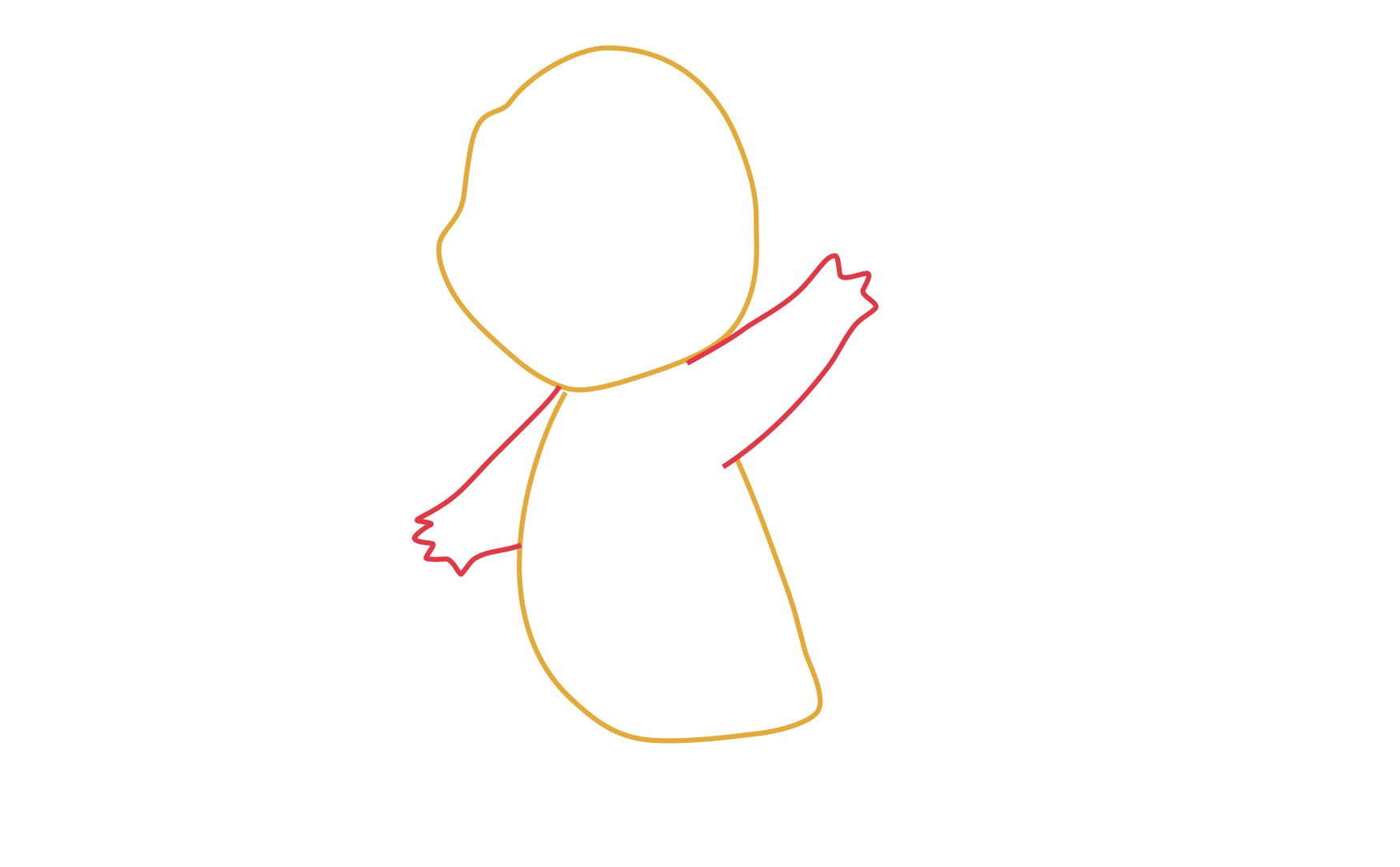 step 4 draw charmander's arms