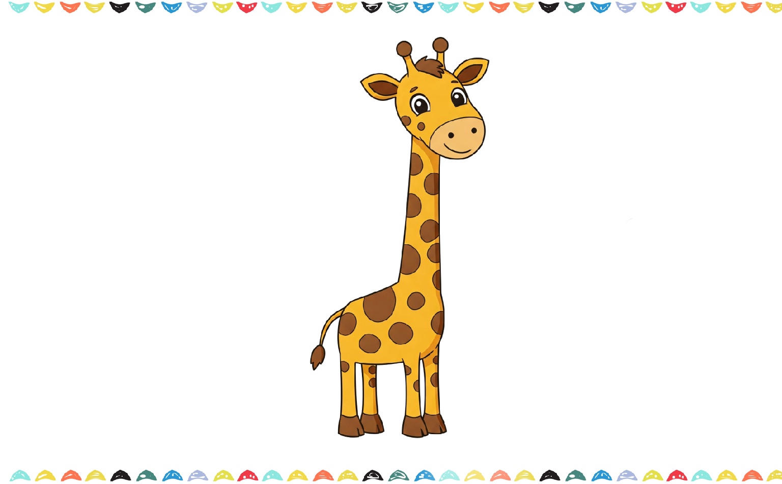 12 how to draw a giraffe- color the drawing