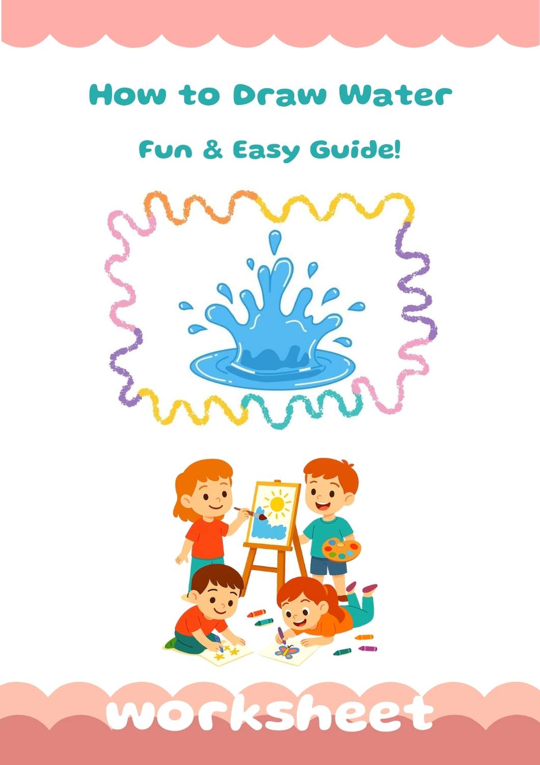 how to draw water step by step