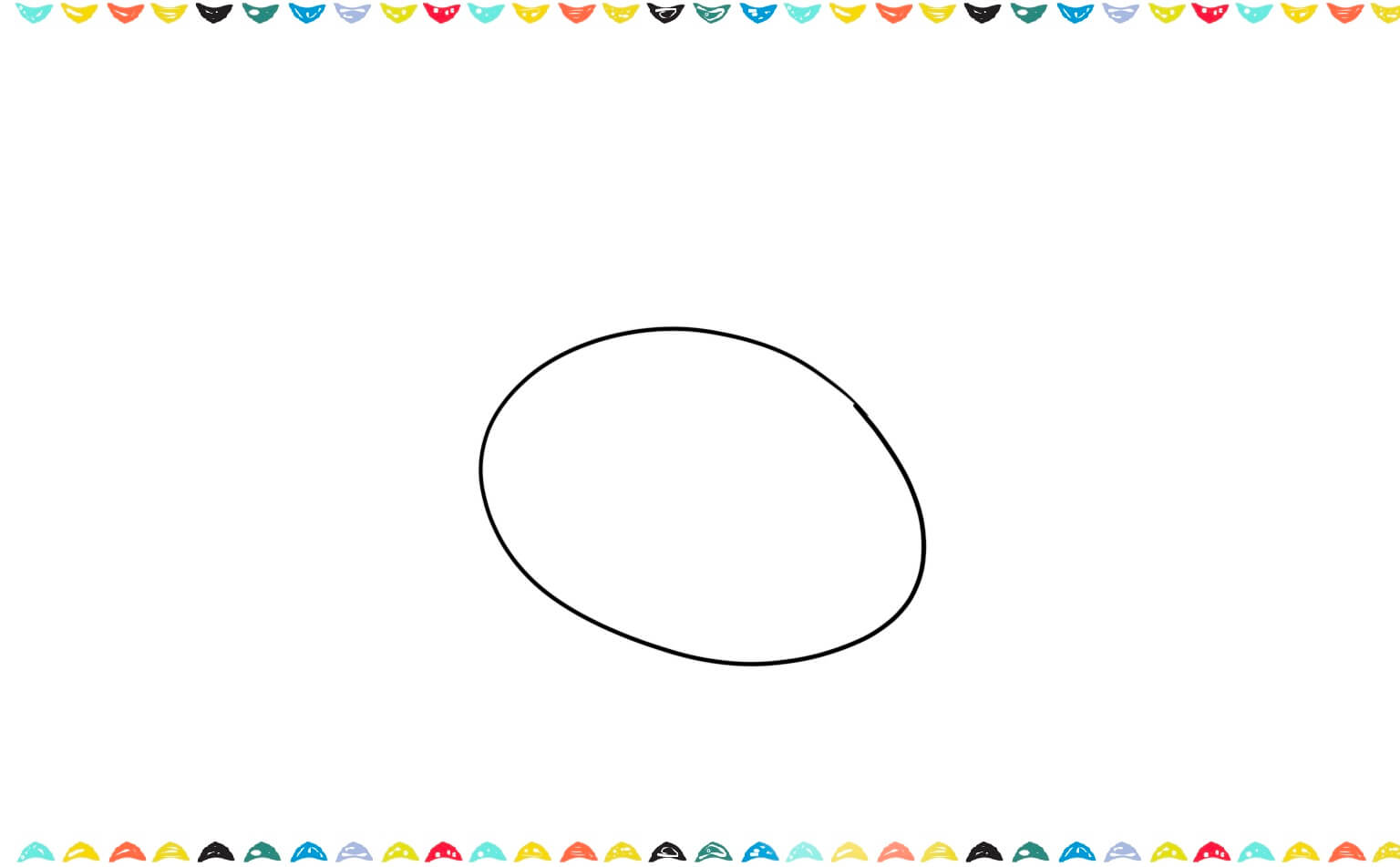 step 1 sketch a big oval for the birds body