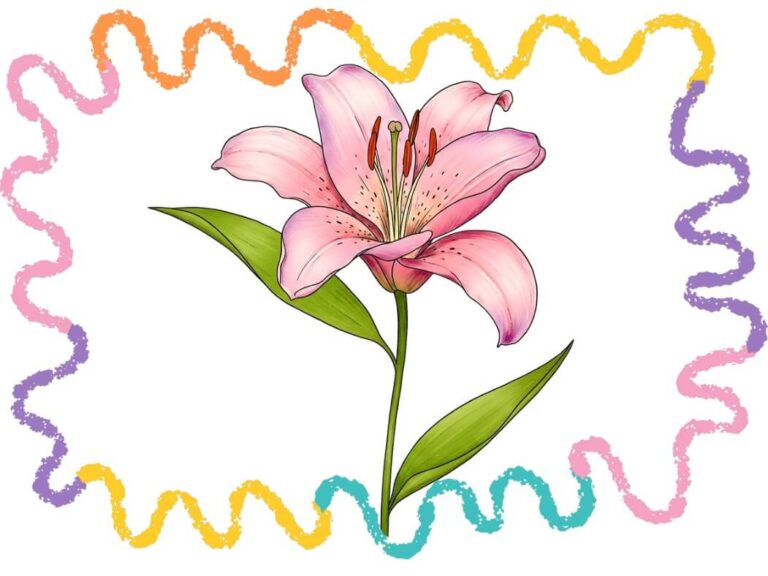 How to draw a lily step by step