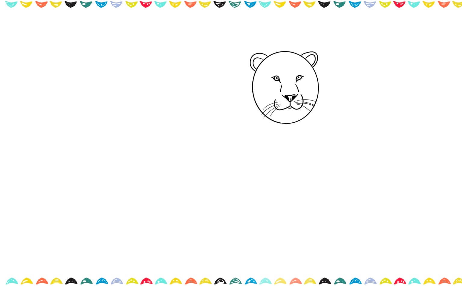 Sketch the whiskers for the easy lion sketch step 3 