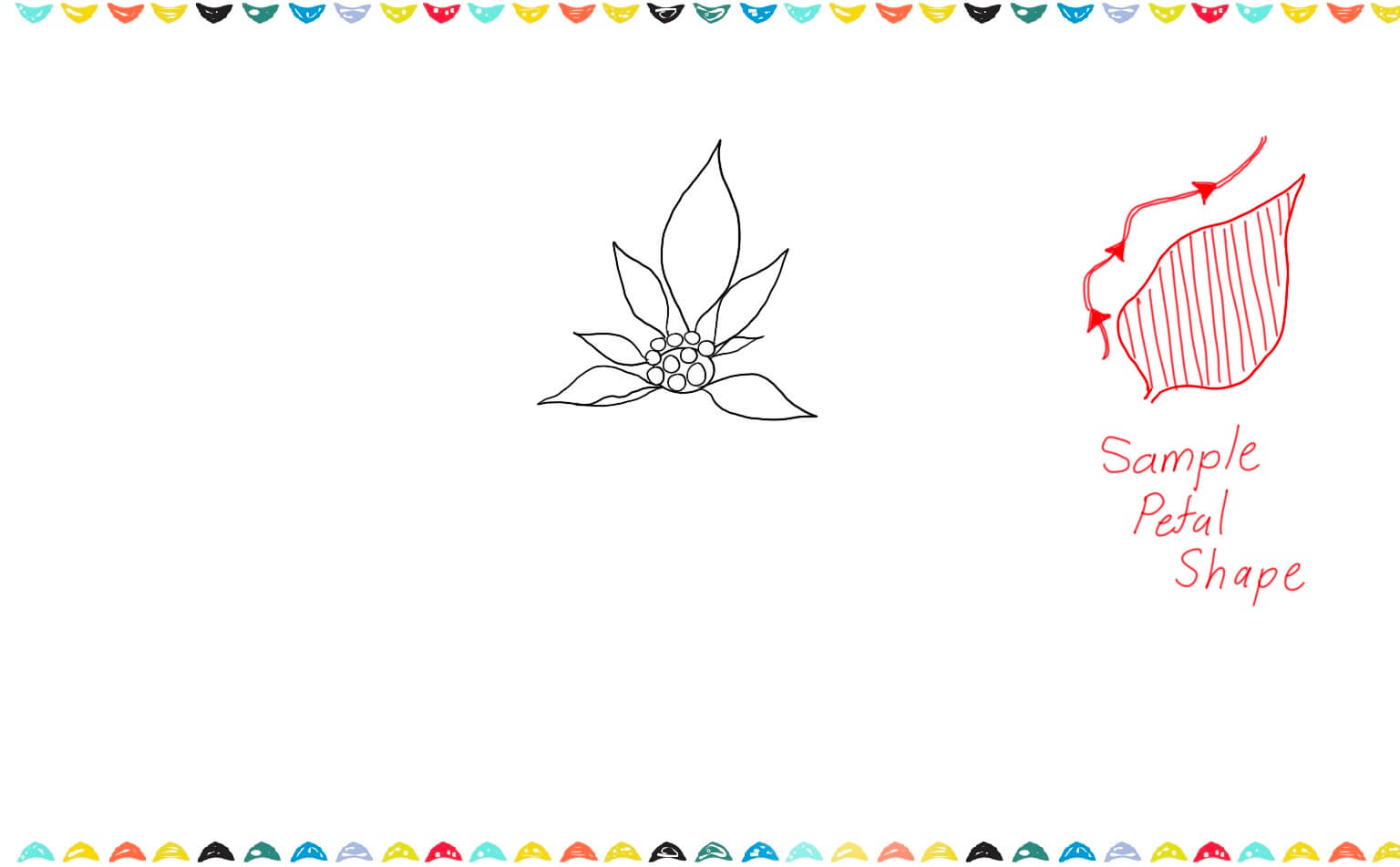 sketch inner petals of the Poinsettia step 3