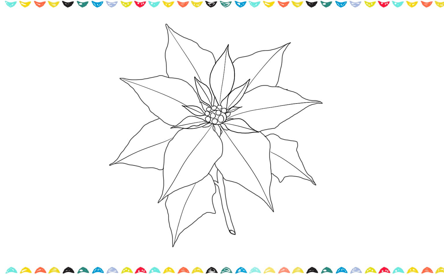 draw tiny veins to the Poinsettia petals and leaves step 7