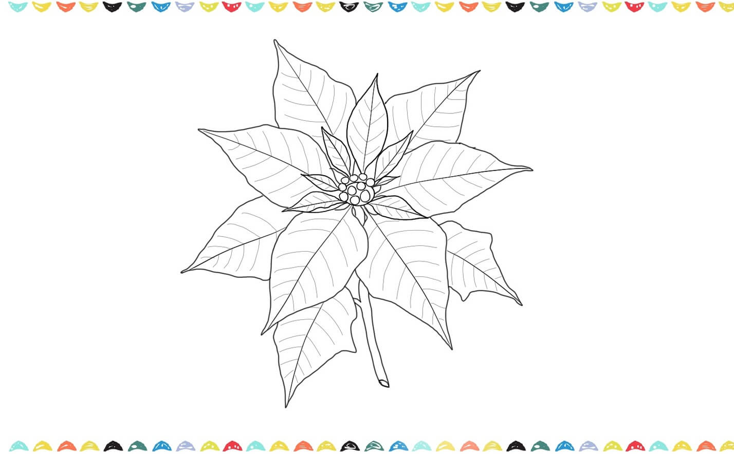 how to draw a Poinsettia - sketch more veins to the petals step 8