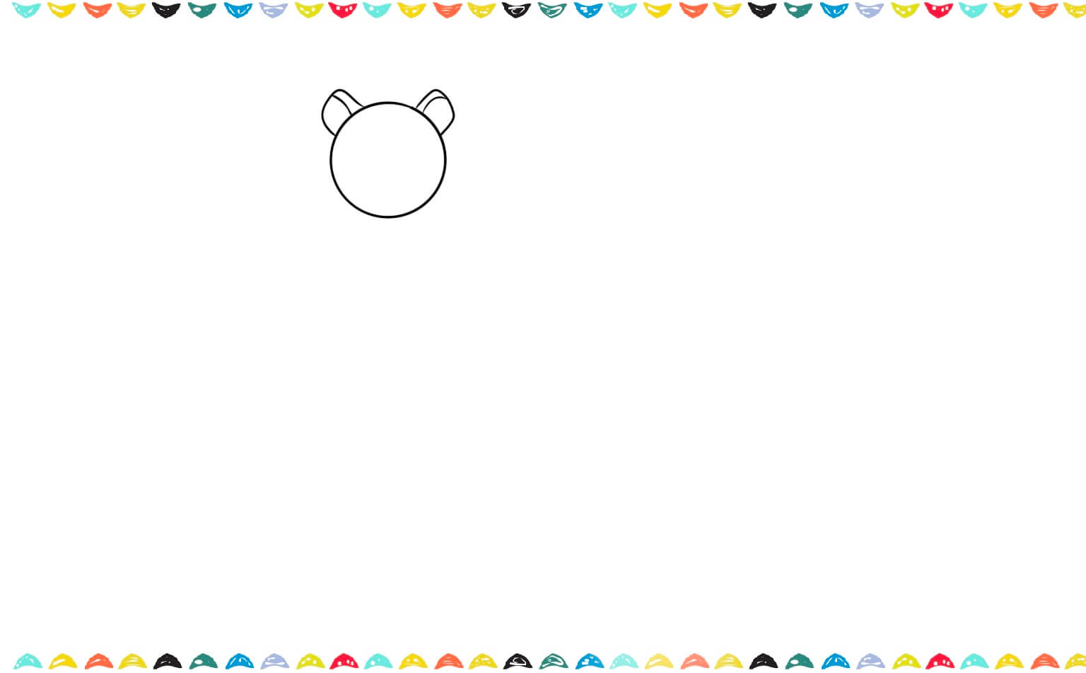 draw a big oval for the tigers head step 1