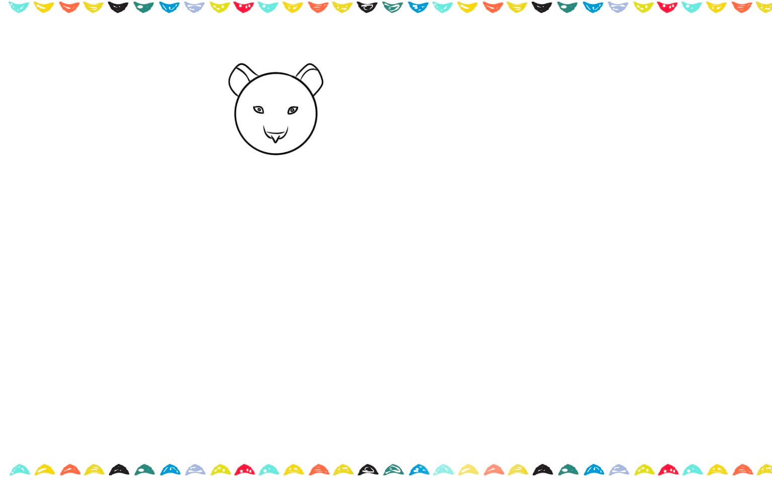 sketch the eyes for the tiger drawing step 2