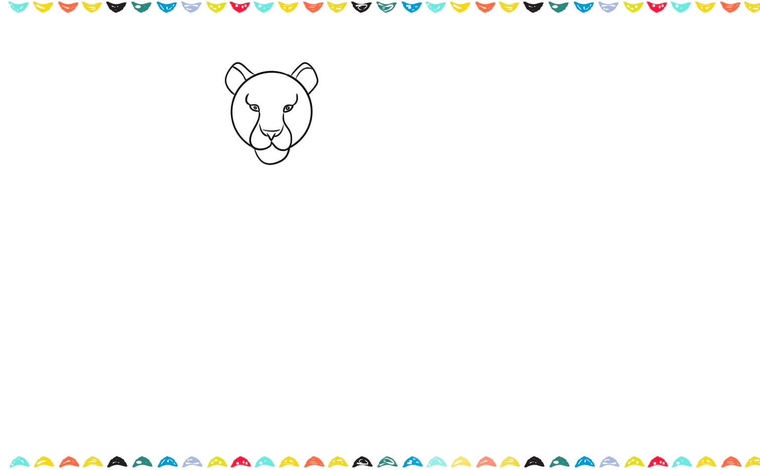 sketch the nose of the tiger to the drawing step 3