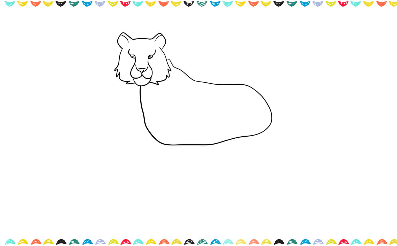 add an oval for the tiger's body step 5