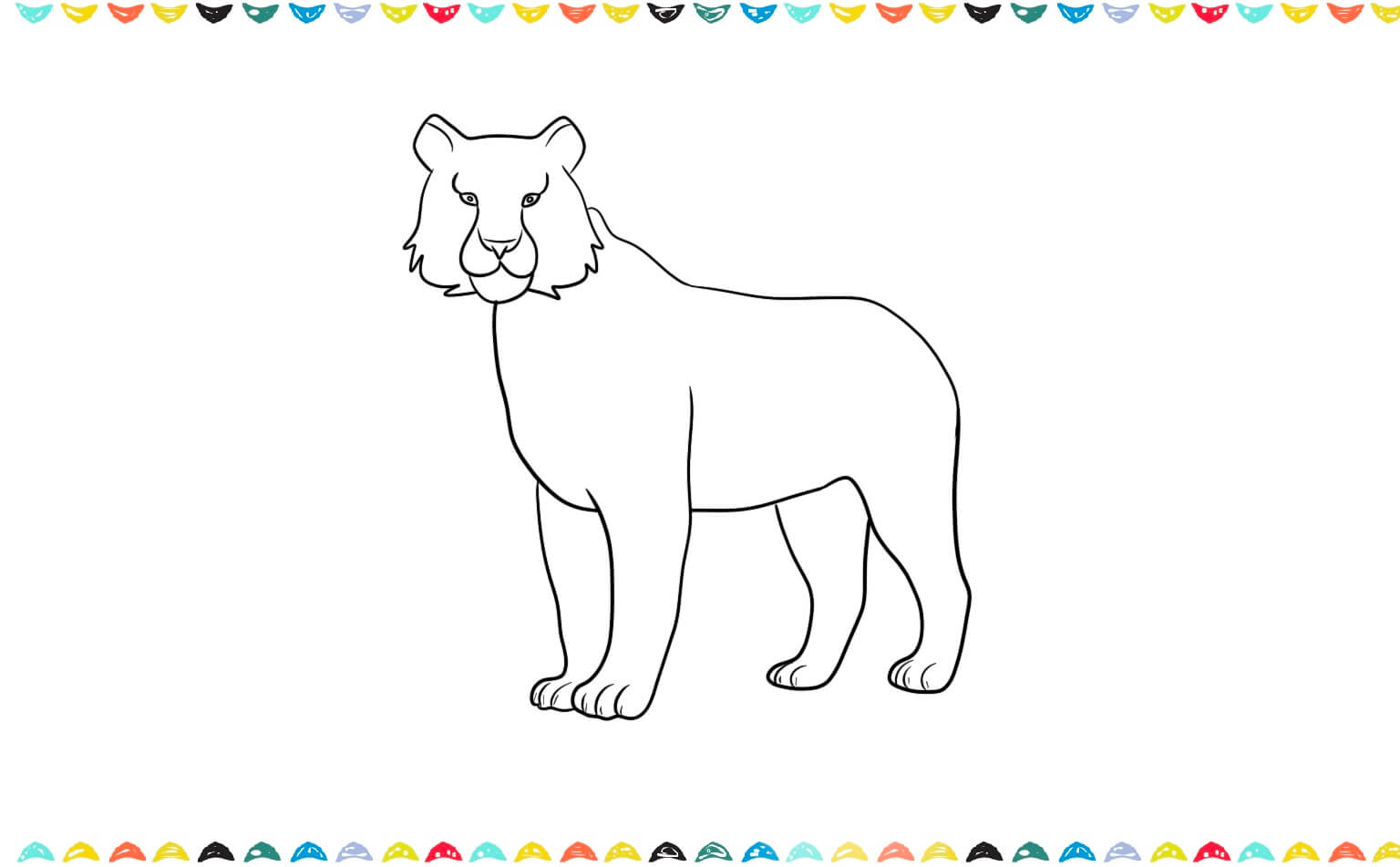 add back legs to the tiger sketch step 7
