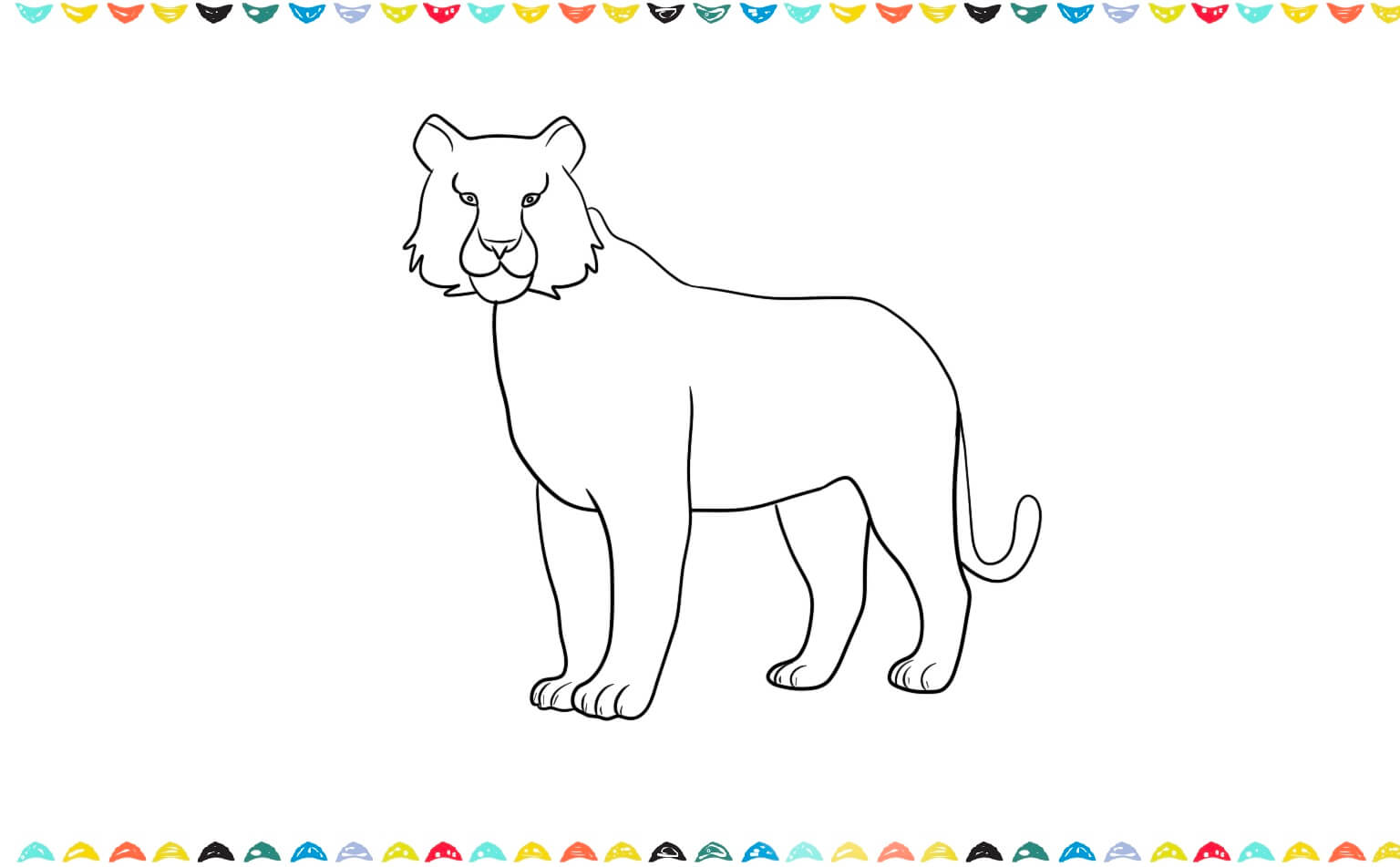 draw a long tail to the tiger sketch step 8