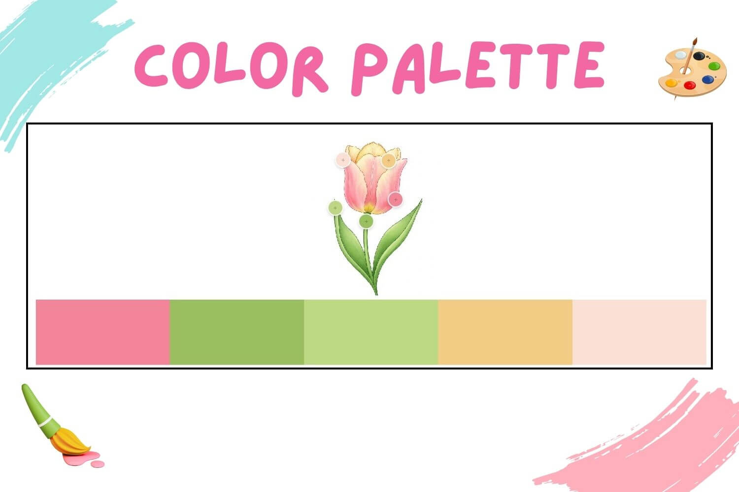 how to draw a tulip - color palette