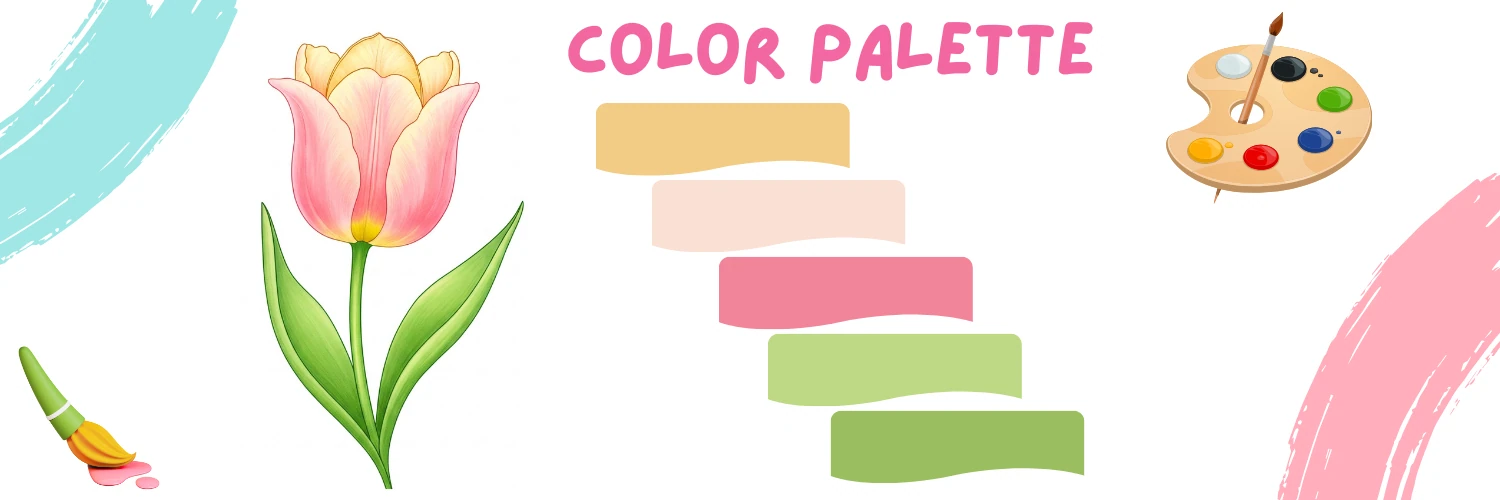 how to draw a tulip flower color palette 