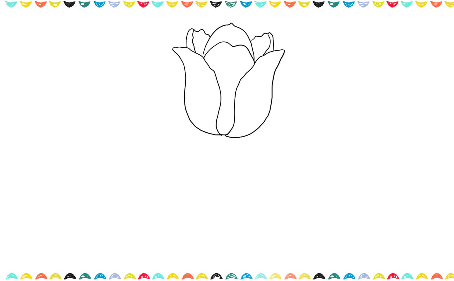 sketch the back petals of the tulip flower drawing step 3