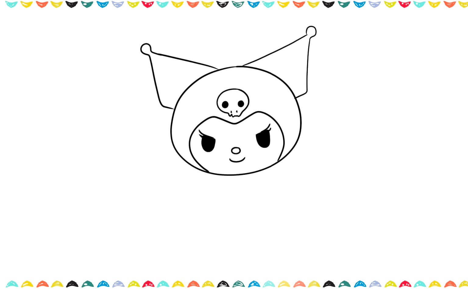 Draw Kuromi's iconic jester hat step 7
