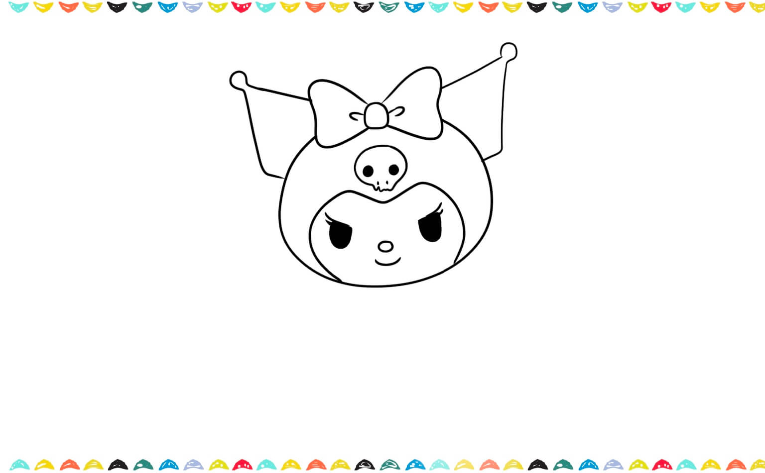draw a big bow between the ears,step 8