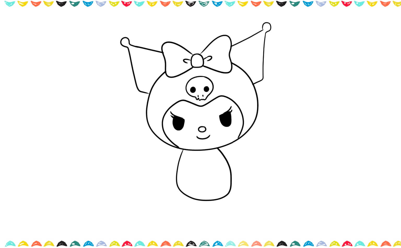 Step-by-step guide to drawing Kuromi's body step 9