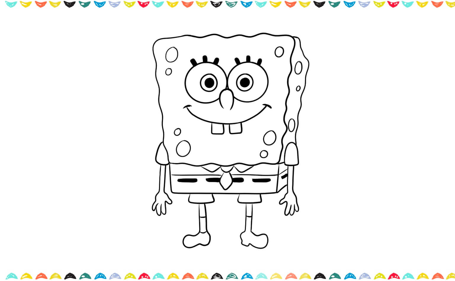 Step 8 how to draw SpongeBob outline the drawing