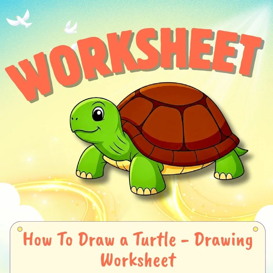 how to draw a Turtle worksheet cover